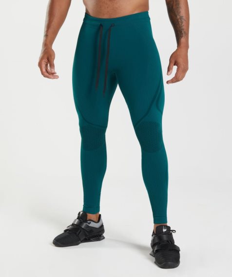 Men's Gymshark 315 Seamless Leggings Turquoise | CA N86150